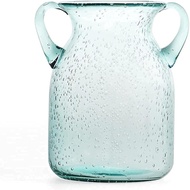 MDLUUSeededGlassVase,4.6"Wx6.7"H,Clear,DoubleEarDesign,CoastalModernStyle,PerfectforDiningRoom,Bedro