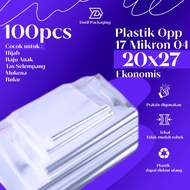 Plastik OPP 20x27 / Plastik Kemasan Baju 100 Lembar Tebal 17 Mikron 