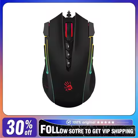 A4TECH Bloody J90s Wired Gaming Mouse RGB PAW3325 Lightweight E-sports Gamer FPS Macro Programming M