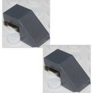 [2 Pieces] LEGO Bricks and Tiles 2 x 1 Slope 45 Beveled Cut, Dark Gray ID 6168776 28192