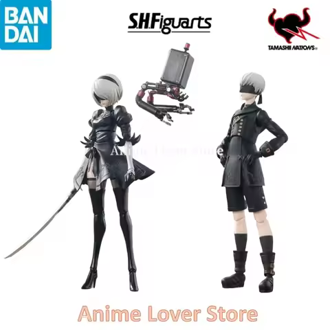 In Stock Original Bandai S.H.Figuarts SHF NieR:Automata 2B 9S Anime Game Action Figures Finished Mod