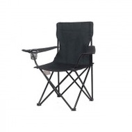 戶外透氣摺疊扶手椅導演椅 | 野外露營休閒椅 沙灘椅釣魚椅 - 黑色