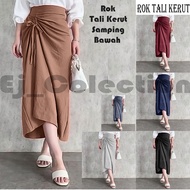 Rok Wanita Terbaru 2022 Panjang Model Korea Serut Crincle Tali Samping Serut Kerut Flowy Midi Bahan