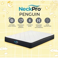NeckPro Penguin Pocket Spring Mattress | 8 Inches (20cm) | Extreme Cool 6X Fabric | Vacuum-Compresse