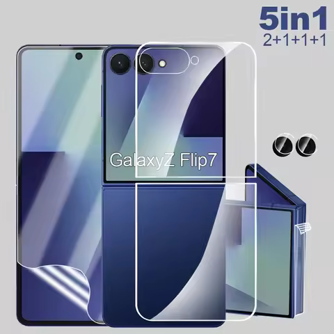 5In1 Camera Film Back Tempered Glass For Samsung Galaxy Z Flip7 Screen Protector Hydrogel Film Samsu