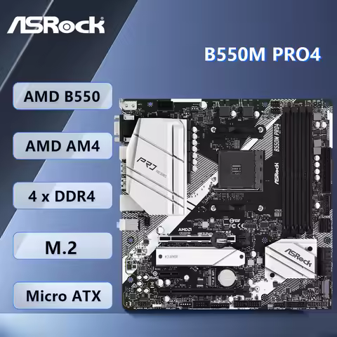 ASRock B550M Pro4 Motherboard Socket AM4 AMD B550 support Ryzen 5 5600 4500 3200G 3600 5700X cpu DDR