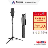 Amgras Tripod S02 Pro Selfie Stick Tripod For Phone 1900mm stretchable with remote shutter For Phone