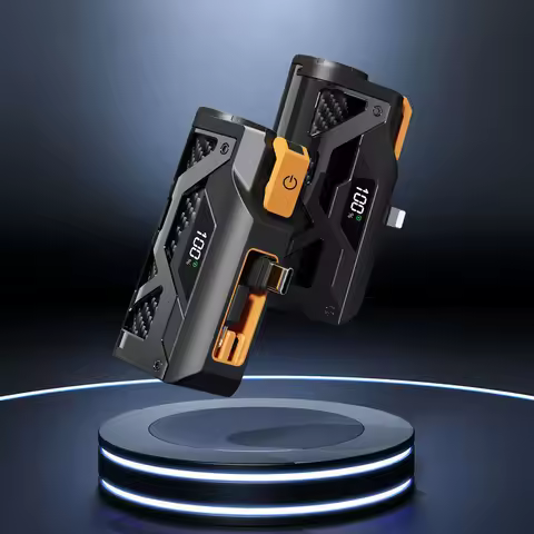 5000mAh Large Capacity Dual Plug Mecha Style Power Bank Capsule Tail Plug Power Bank 22.5W Fast Char