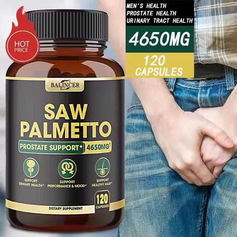 Balicer Saw Palmetto Capsules for Men's Prostate Health, Hair Growth, Urinary Tract Health, Non-GMO 