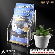 3-Tier Desk Brochure STAND TENT HOLDER 1/3 F4 Acrylic