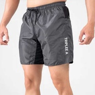 Triple_a Men's Running Shorts Grey Gym fitness Boxer Muaythai Waterproof Broadshort Monexoi - Men's 