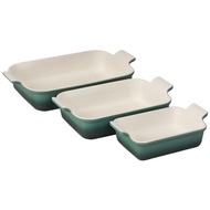 Set Of 3 Sizes Of Baking Trays 19/26/32 cm Green Heritage 19/26/32 Rectangular Dishes Artichaut