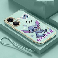 VIVO V60 Lite 5G Vivo V60Lite Cute Feared Stitch Case Mobile Casing Cartoon Design Glossy Soft Back 