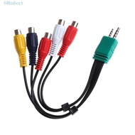 HUBERT 3.5mm + 2.5mm To 5RCA Adapter Cable, Audio Video Cable High-definition, High Performance Bare Copper Multicolor 18cm for LCD/TV/DVD/Game Console