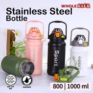 Sport Thermal Flask With Straw Portable Thermal Water Bottle Tumbler 800ml 1000ml Botol Air Tumbler