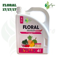 FLORAL 17/17/17 Baja Foliar yang lengkap/Fast Growth Fertilizer/4LITER/Sama Wira 17/17/17