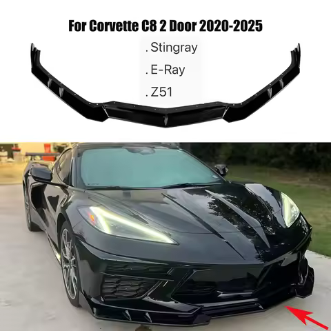For Chevrolet Corvette C8 2 Door Z51 Stingray E-Ray 2020-2025 Car Front Bumper Lip Spoiler Splitter 