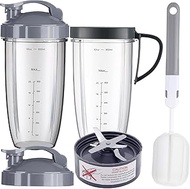 For nutribullet Blender Cups & Blade Replacement Set 32oz Huge Cup with 2 Flip-Top To-Go Lid and 1 L