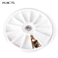 [Good] Round Plastic Container Jewelry Accessories Storage Box 12 Slots - C-12