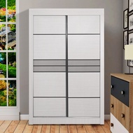 (READY STOCK )AllsWell: 4 FT 4 tier Sliding Wardrobe/ 4 Kaki 4 tier Almari Baju Sliding Door