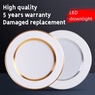 ☈Downlight Ceiling Light Recessed Pin Light LED Tricolor 5WRound Panel Light Cove Lights for Ceiling