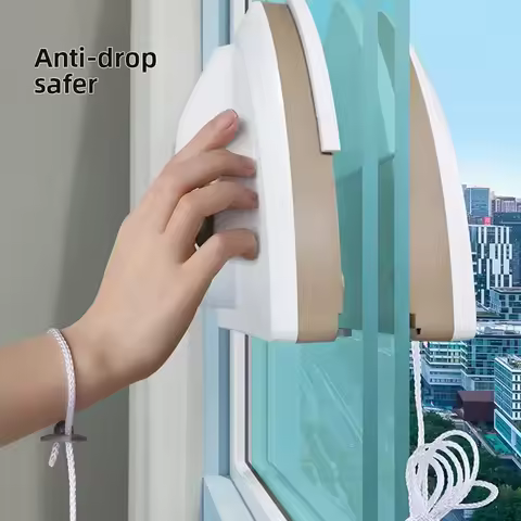 Magnetic Window Cleaner Brush Double-Side Automatic Water Discharge Wiper Glass Window Brush Cleanin