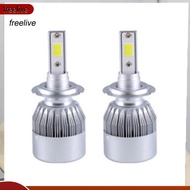 {freelive}  2Pcs C6 H1/H4/H7 Car LED Headlight Bulb 6000K Super Bright Light Driving Lamp