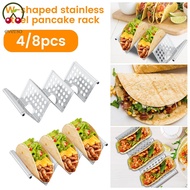 4/8Pcs Taco Holder Stainless Steel Taco Holder Stand Taco Rack Holds Up to 3 Tacos Grill Oven and Di