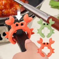 2Pcs Crab Silicone Spatula Holder - Pot Shovel Resting Rack - Cooking Pot Clamp - Anti Scalding Spoo