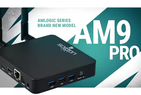 Ugoos AM9 PRO Smart TV Box LPDDR5 4GB 64GB Android 14 Amlogic S905x5-J Wifi BT5.3 1000M 4K HDR Media