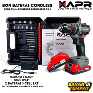 MESIN APR JAPAN AP34+PROMO CORDLESS BATTERY DRILL MACHINE 34V 10MM DRILL SCREWDRIVER CONCRETE WOOD I