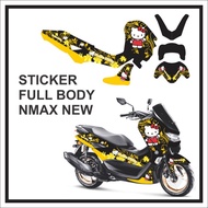 stiker motor yamaha nmax new full body kartun hello kitty - kuning