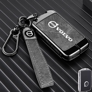 Volvo XC60 S90 S60 XC90 XC40 V60 V40 Key Cover Alloy Leather Hide Kunci Kereta Volvo Premium car Acc