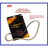 MEAUSU FAN BELT MSFB-6PK-046 6PK1220 Model: TOYOTA ALTIS ZRE172 / WISH ZGE20 / ZGE22 / ZGE25 / CHR Z