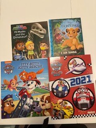 Paw patrol, lion king and PJ mask books (4 in total)