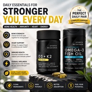 sports research d3 + k2 5000 iu triple strengthomega 3 fish oil 1250mg