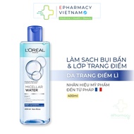 Tẩy trang LOreal Paris 3-in-1 Micellar Water - Nước tẩy trang LOreal cho da nhạy cảm 400ml