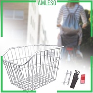 [Amleso] Rear Bike Basket Lightweight Easy Install Basket for Child Folding Bikes