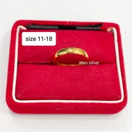 Ring Unisex 925 Silver Gold Plated Wedding Ring
