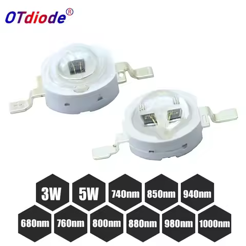 High Power LED Chip IR Infrared 3W 5W 680nm 740nm 800nm 850nm 880nm 940nm 980nm Emitter Diode Light 