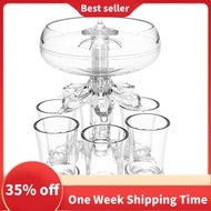 High Quality Party Drink Dispenser with 6 Shot Glasses Set - Acrylic Touchless Liquor Dispenser for Beverage Cider Cocktail