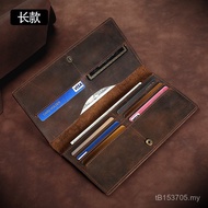 Long Leather Multi-Card Slot Dollars Can Men's Plate Retro Crazy Horse Cowhide Oil Immersion Can Rai