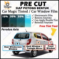 For Perodua Axia Magic Tinted Removeable and Reusable Car Window Gelap Cool Film Pre Cut According C