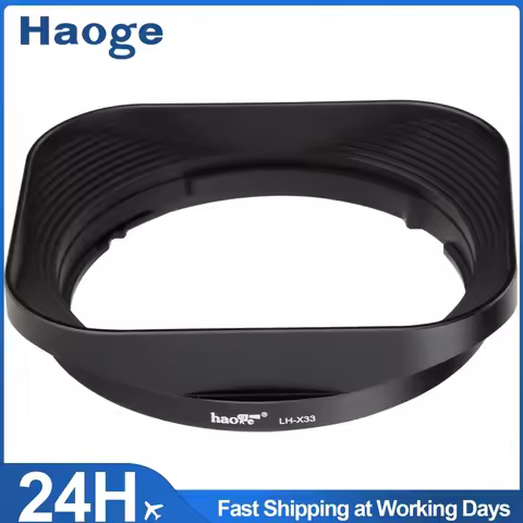 Haoge LH-X33 Lens Hood Metal Square Bayonet for Fujifilm XF16-50mm,XF23mm F1.4 R WR Lens, Fuji XF33m