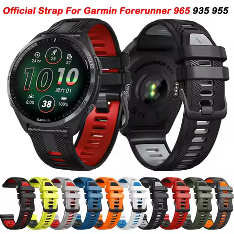 Original Official Strap For Garmin Forerunner 965 Sport Silicone Band For Forerunner 935 945 955 Wri