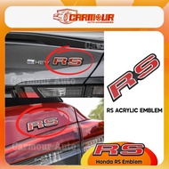 Honda RS Emblem Logo for Honda Car RS Acrylic Emblem Decoration Logo