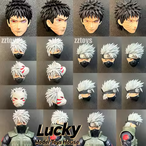Bandai Shf 1/12 Naruto Uchiha Obito Kakashi Friends Man Soldier Delicate Head Sculpt Customization F