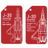 Alloy China Air Force J-20 J-31 J-10 Owl Dragon Transport Fighter Airplane Luggage Tag Bag Hanging K