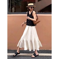 Asymmetrical Gathers Midi Skirt