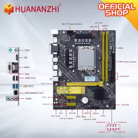 HUANANZHI H610M- pro M-ATX 2*DDR4(64GB) Motherboard Intel LGA 1700 CPU Support 12th 13th Gen SATA3.0